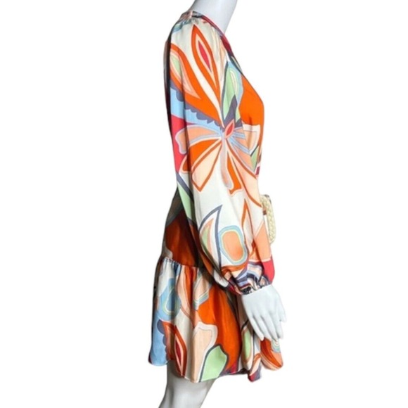 Alexis x Target Dress Womens Small Mini Multicolor Retro Floral Tiered Rope Belt - Picture 2 of 9